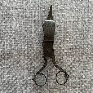 Antique Hand Forged Iron Candle Wick Trimmer / scissor
